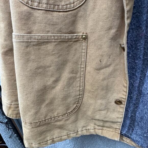 VINTAGE Carhartt Jacket‎ 44 Large 90s Chore Barn Coat Blanket Lined USA Raiders - Picture 6 of 16